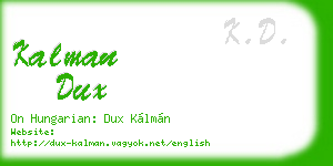 kalman dux business card